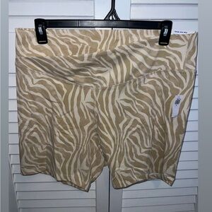 Old Navy Beige Zebra Pattern Bike Shorts